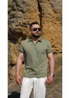 Örme Polo Yaka Tişört Yeşil
