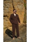 Oversize Kruvaze Takım Acı Kahve