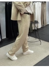 Oversize Kruvaze Takım Krem
