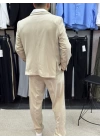 Oversize Kruvaze Takım Krem