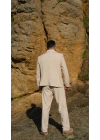Oversize Kruvaze Takım Krem