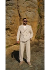 Oversize Kruvaze Takım Krem