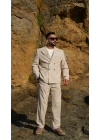 Oversize Kruvaze Takım Krem