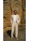 Oversize Kruvaze Takım Krem
