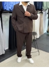 Oversize Kruvaze Takım Acı Kahve
