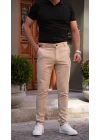 Slimfit Likralı Kumaş Pantolon Krem