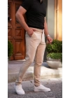 Slimfit Likralı Kumaş Pantolon Krem