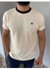 Tişört Nakışlı Krem