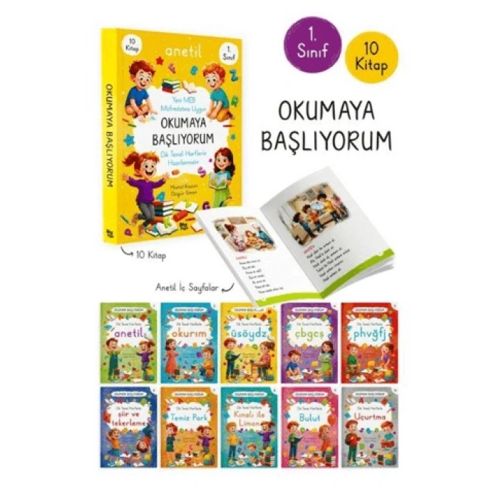 1. Sınıf Okumaya Başlıyorum ANETİL 10 Kitap