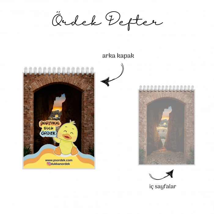 Kudüs ve Dua Temalı - A5 Boyutunda - Spiralli - Hediyelik Defter - Çizgili