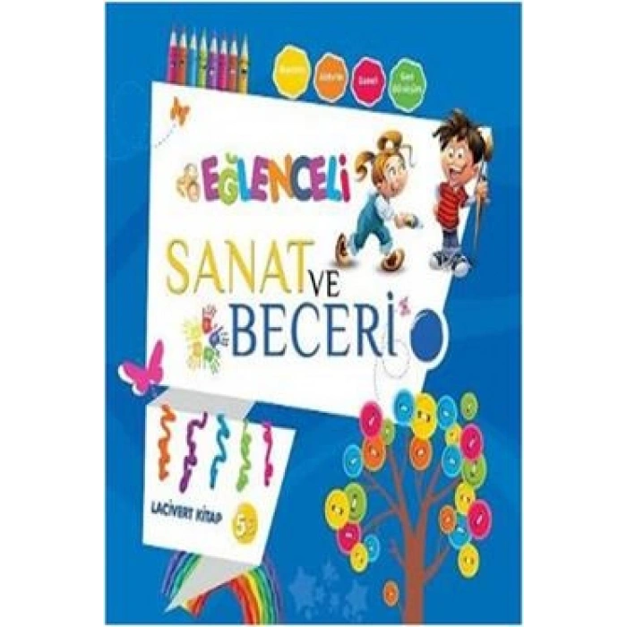 Eğlenceli Sanat ve Beceri Lacivert Kitap (5 Yaş)