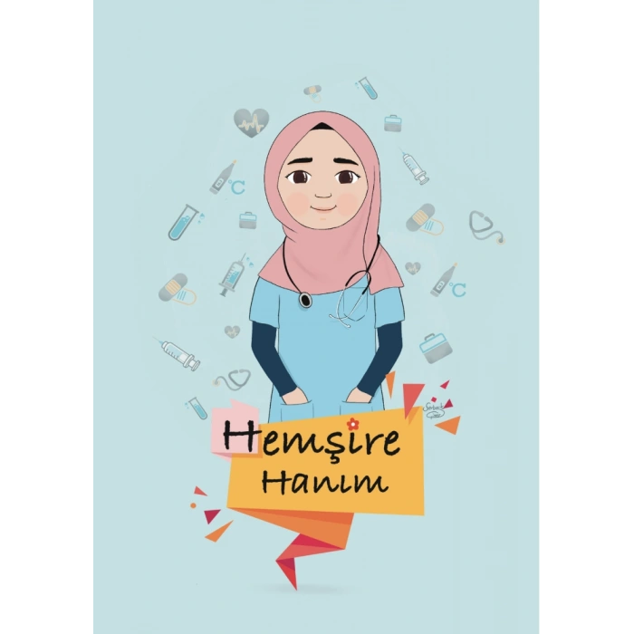 Tesettürlü Hemşire Hanım / Kartpostal