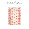 Pembe Kurdele ve Çiçek Temalı - A6 Boyutunda - Spiralli - Hediyelik Defter - Çizgili