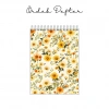 Çiçek ve Bahar Temalı - A6 Boyutunda - Spiralli - Hediyelik Defter - Çizgili