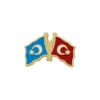 Doğu Türkistan - Türkiye Bayrak / Broş