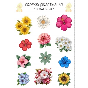 Çiçekler - 3 Çıkartma