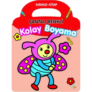Çantalı Renkli Kolay Boyama- Kırmızı Kitap