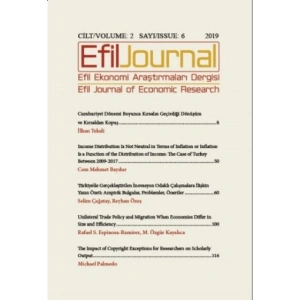 Efil Ekonomi Araştırmaları Dergisi Cilt: 2 Sayı : 6