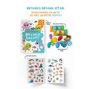 Okyanus Boyama Kitabı - Oyun Hamuru, Oyuncak ve Çıkartma Hediyeli