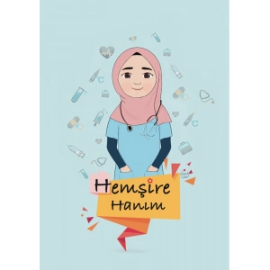 Tesettürlü Hemşire Hanım / Kartpostal