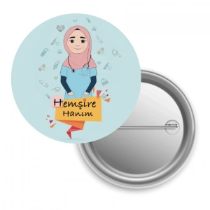 Tesettürlü Hemşire Hanım / Rozet