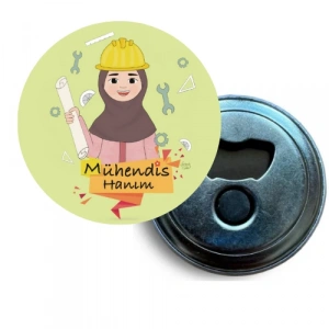 Tesettürlü Mühendis Hanım / Magnet / 58 mm