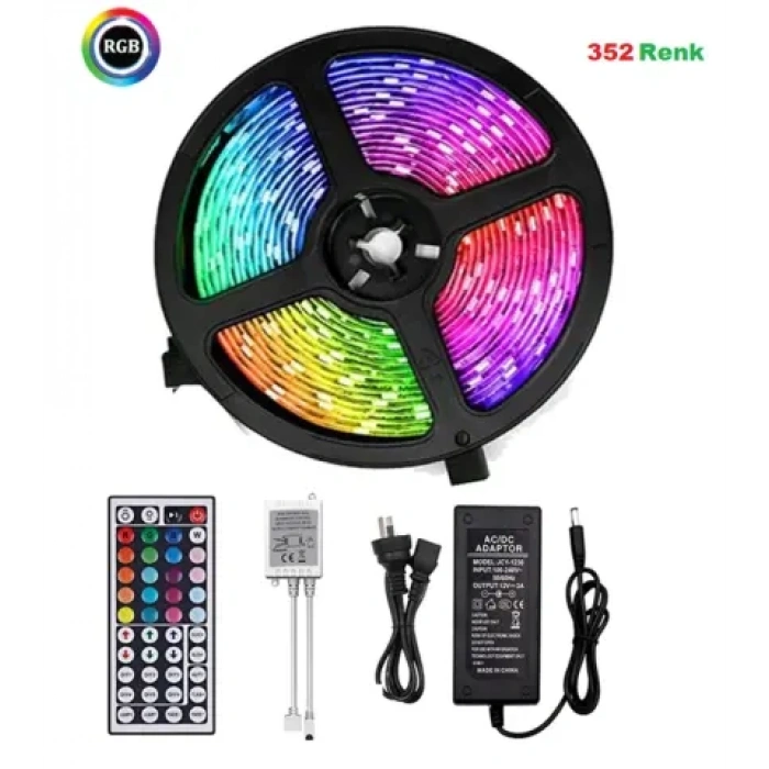Cata Ct-4558 Rgb Şerit Led Seti (5 Mt Rgb Led 15 Renk+Trafo+Rgb Kumanda)