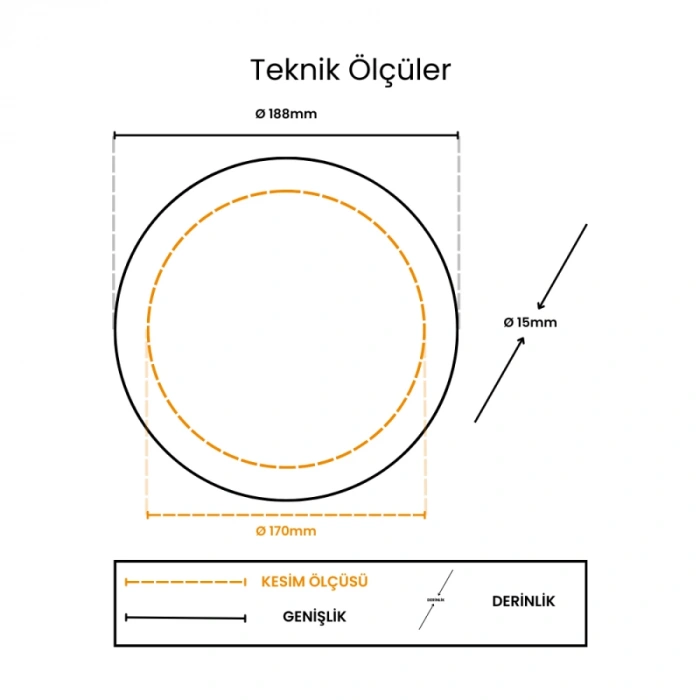 Cata CT-5148 15W Sıva Altı Led Panel Spot Armatür Alüminyum Kasa Günışığı