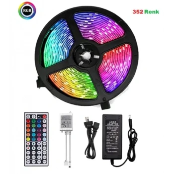 Cata Ct-4558 Rgb Şerit Led Seti (5 Mt Rgb Led 15 Renk+Trafo+Rgb Kumanda)