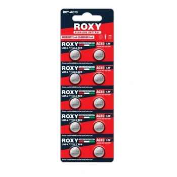 Roxy RXY-AG10 1.5 Volt LR54/1130/189/389 Alkalin Düğme Pil (10LU Paket)