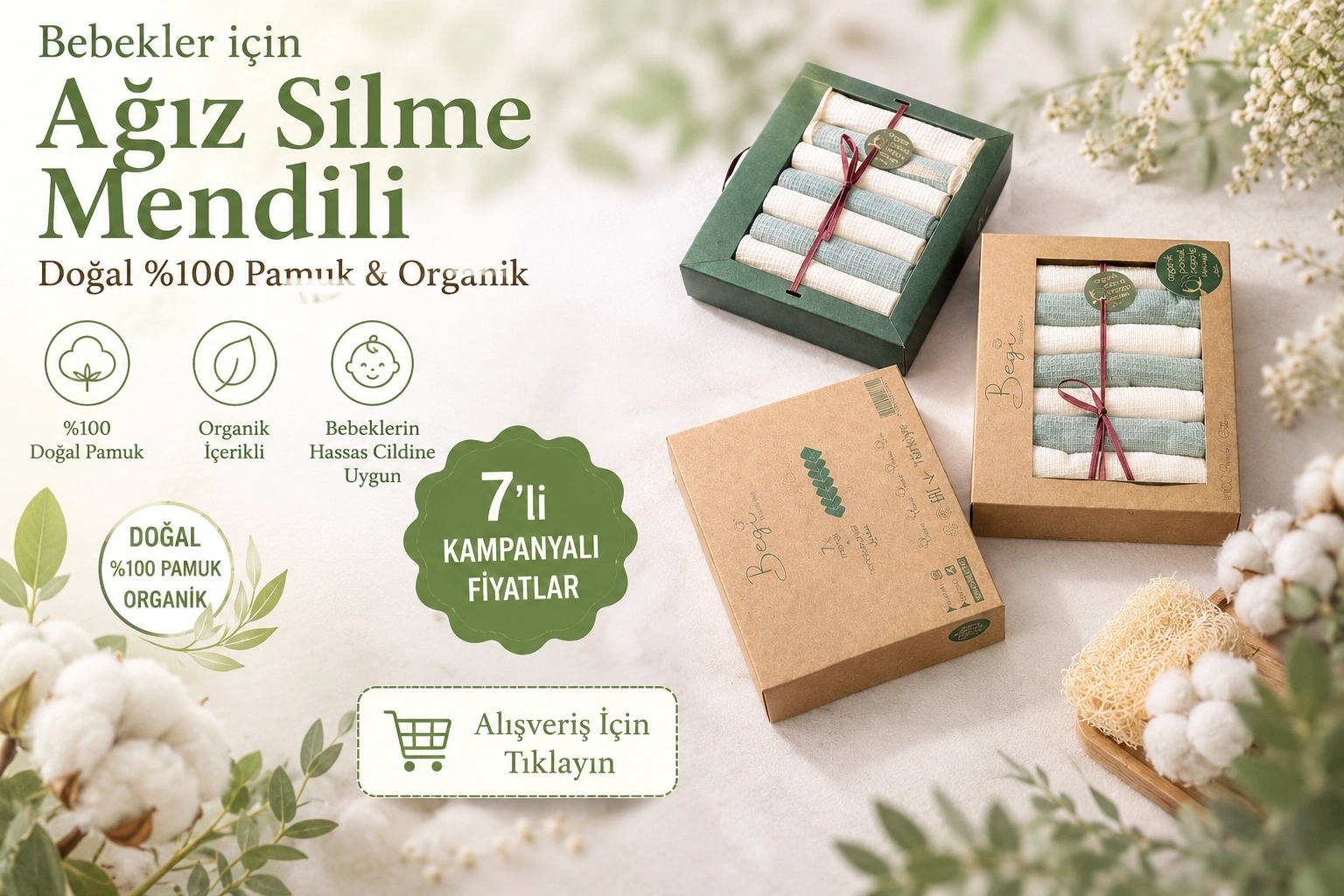 Ağız Silme Mendili Organic