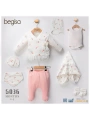 Begisa 8li Set Çiçek Desenli Hastane Çıkışı %100 Pamuk