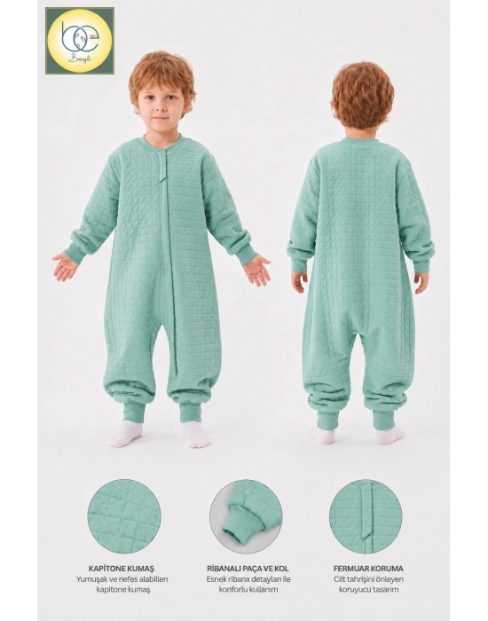 1.5 TOG KAPİTONE %100 PAMUK COCUK BEBEK UYKU TULUMU