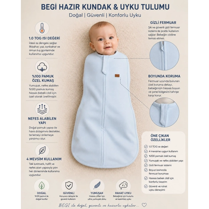 1.0 TOG YENİ DOĞAN KUNDAK VE UYKU TULUMU (UYKU KUNDAĞI)