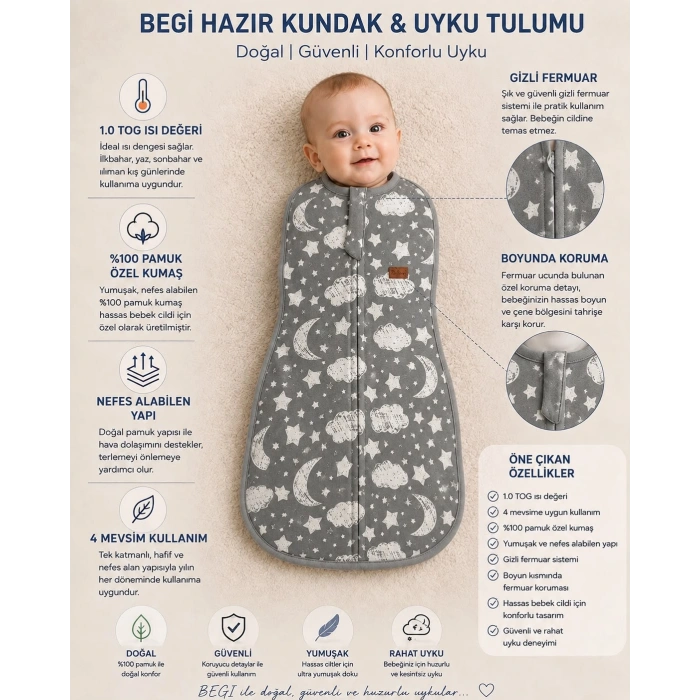 1.0 TOG YENİ DOĞAN KUNDAK VE UYKU TULUMU (UYKU KUNDAĞI)