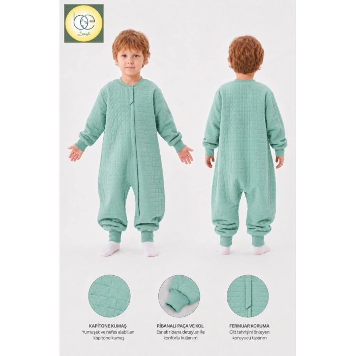 1.5 TOG KAPİTONE %100 PAMUK COCUK BEBEK UYKU TULUMU
