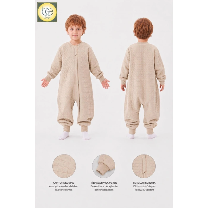 BEGİ 1.5 TOG KAPİTONE %100 PAMUK ÇOÇUK BEBEK UYKU TULUMU
