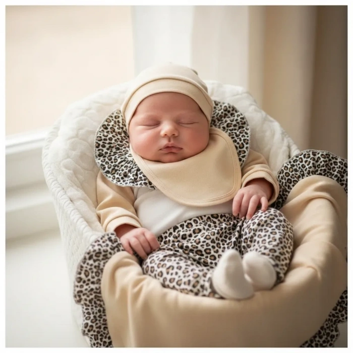 Begisa 8li Set Leopar Hastane Çıkışı %100 Pamuk