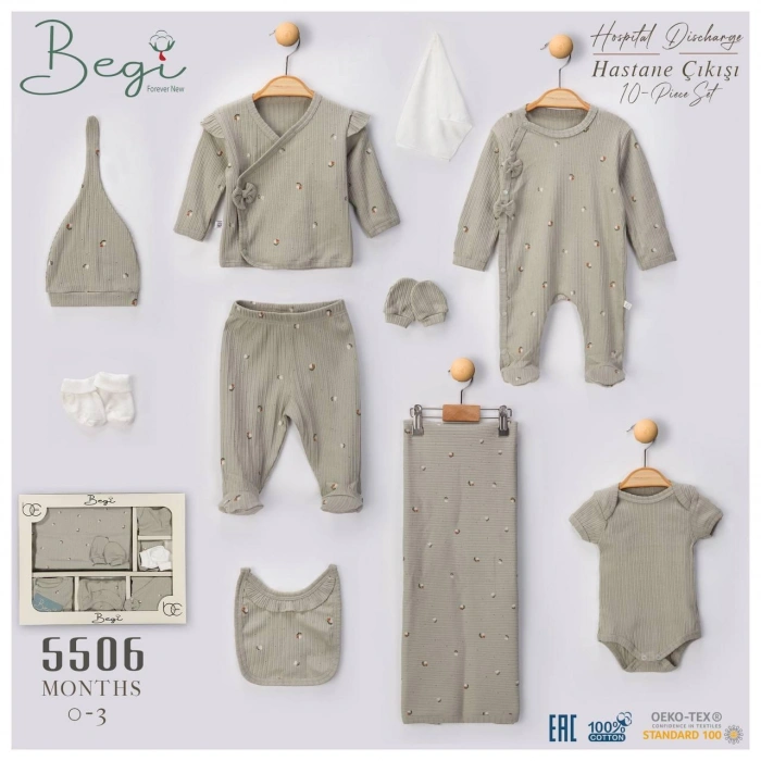 Begisa 10lu Set Hastane Çıkışı %100 Pamuk