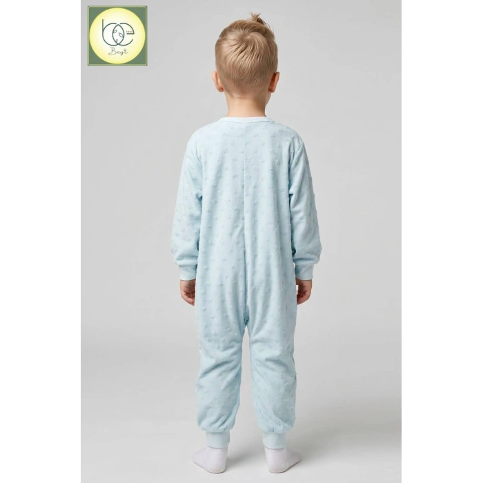 Begi Kadife Kumaş Uzun Kollu Çocuk Uyku Tulumu %100 Pamuk Kumaş 1.5 TOG