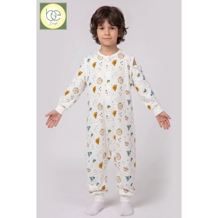 Begi Pazen Kumaş Uzun Kollu Kolu Çıkabilen Çocuk Uyku Tulumu %100 Pamuk 1.0 TOG
