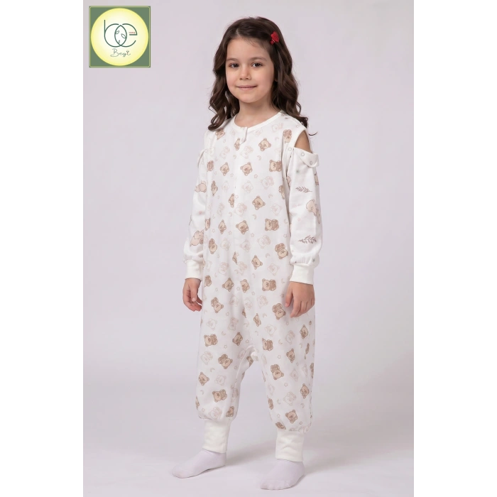 Begi Pazen Kumaş Uzun Kollu Kolu Çıkabilen Çocuk Uyku Tulumu %100 Pamuk 1.0 TOG
