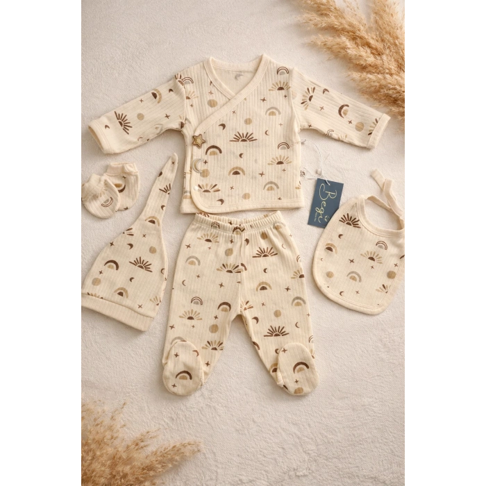 Begisa 5li Keten Detaylı Hastane Çıkışı %100 Pamuk