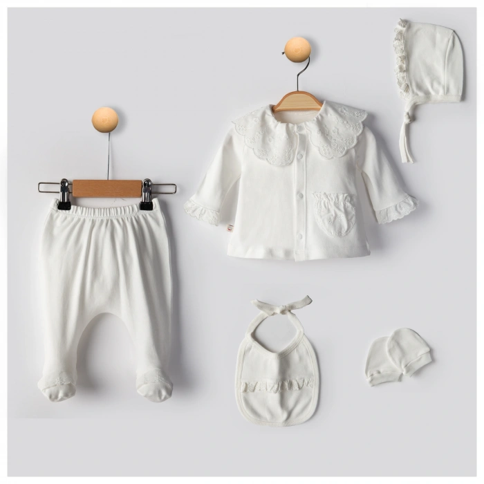 Begisa 5li Set Dantelli Hastane Çıkışı %100 Pamuk