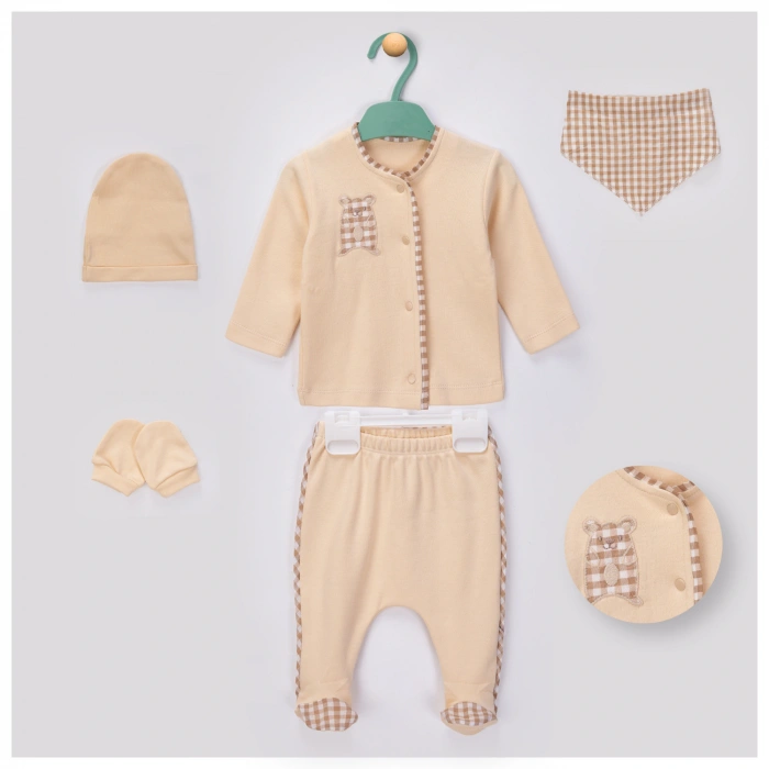 Begisa 5li Set Nakışlı Hastane Çıkışı %100 Pamuk