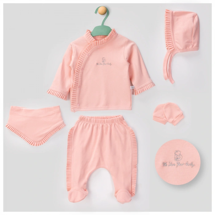 Begisa 5li Set Fileli Nakışlı Hastane Çıkışı %100 Pamuk