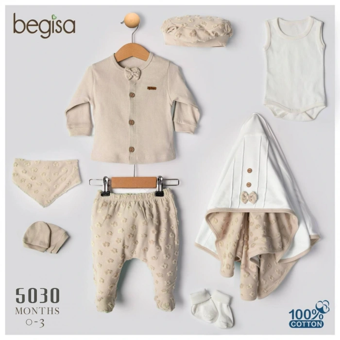 Begisa 8li Set  Damatlık Hastane Çıkışı %100 Pamuk