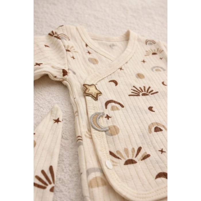 Begisa Şapkalı Baskılı Tulum  %100 Pamuk