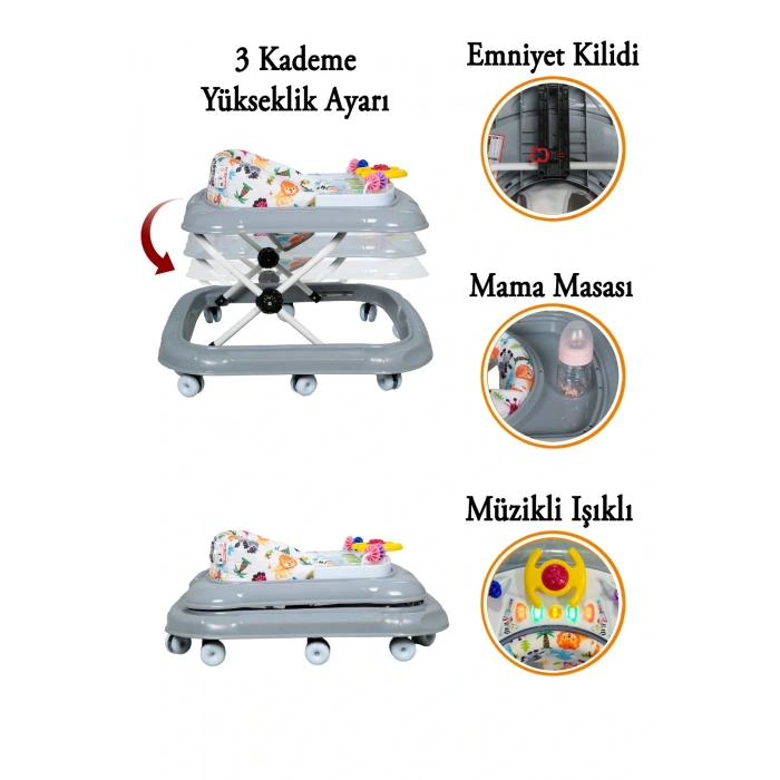 Maxi Taxi Walking Müzikli Işıklı Yürüteç