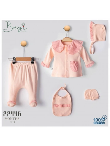 Begisa 5li Set Dantelli Hastane Çıkışı %100 Pamuk